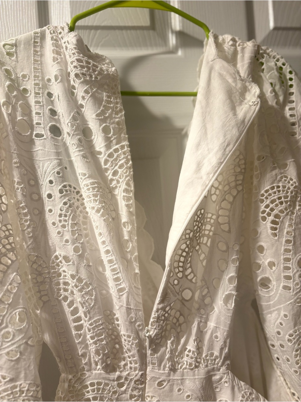 NWT FARM Rio Warm White Eyelet Lace Maxi Dress Size XL - Picture 4 of 7